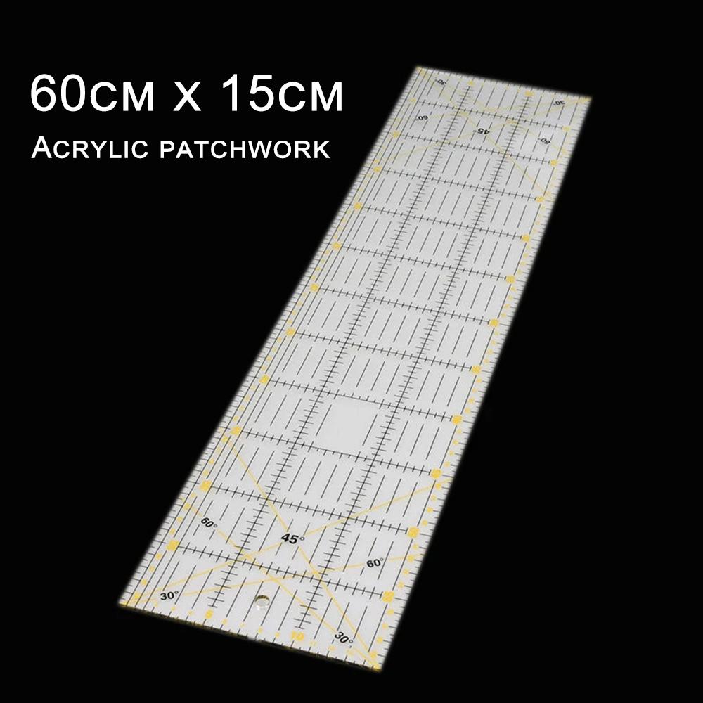 Acrylic patchwork Length 60cm, width 15cm Sewing tool ruler Tailor s ruler Large patchwork ruler Sewing Machine Parts (as the picture,Patchwork ruler)