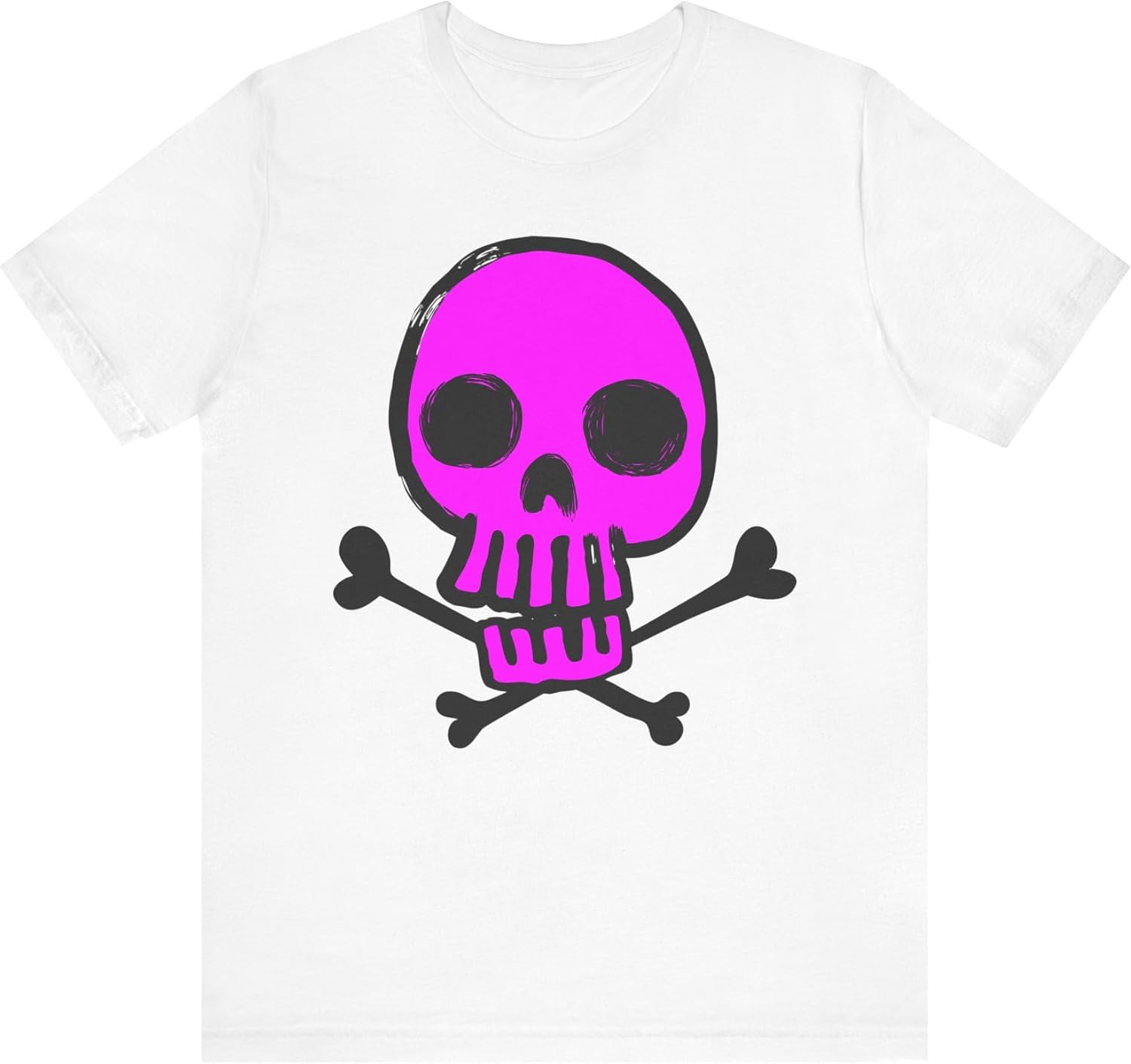 Pink Skull Graphic Design Tee, Skull Shirt, Vintage Tees, Art Design T-Shirt, Vintage Graphic Tee, Art Shirts with Skulls S
