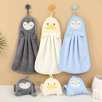 Cute Penguin & Duck Absorbent Hanging Hand Towel for Baby and Washbasin Use