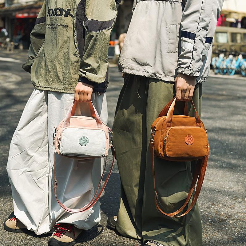 New versatile small square bag trendy women's shopping handbag lightweight anti-splashing nylon bag casual messenger bag