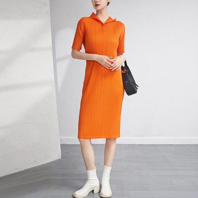 Abito da donna slim in stile europeo: Nuovo Design di Gonna Lunga a Vestibilità Ampia, Dritta e Pieghettata
