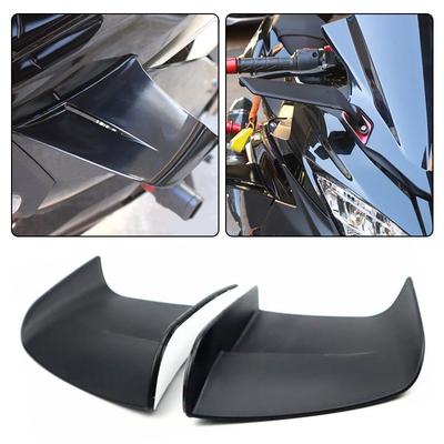 1 Pair Universal Matte Black/Glossy Black Motorcycle Spoilers Trim Winglet Aerodynamic Wing Kit Spoiler Moto Decoration Sticker