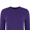 Polo Ralph Lauren Solid Color Cable Knit Crew Neck Long Sleeve Wool Sweater Women Sweater Purple 211875831013