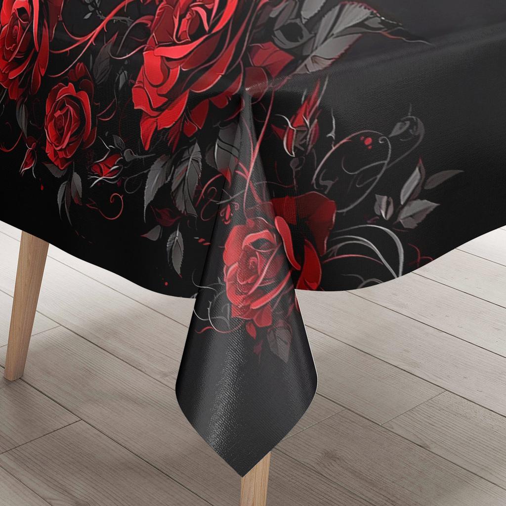 VIKAMA tablecloth rose print tablecloth home gift restaurant party coffee table desk square tablecloth decorative tablecloth