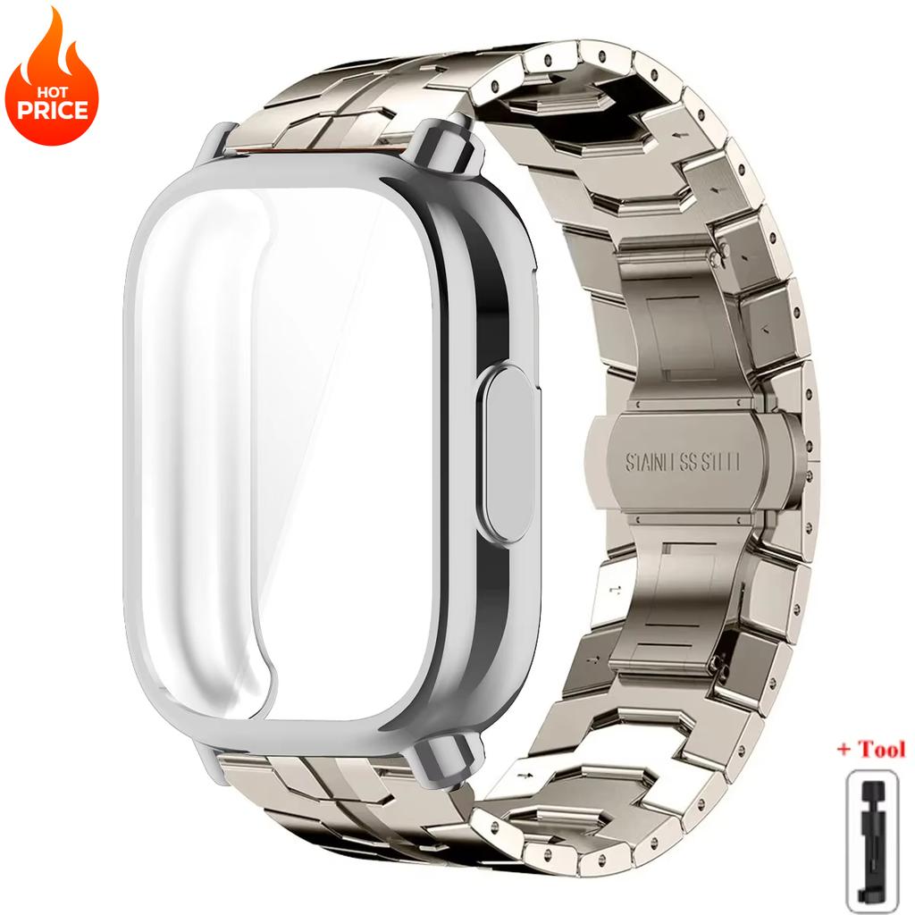 Carcasă+Curea Pentru Redmi Watch 5 Active Husa Moale din TPU Pentru Xiaomi Redmi Watch 5 Lite Brățară Metalică de Lux Brățară din Oțel Inoxidabil