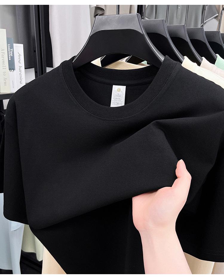 Men's 100% Cotton Casual Short-Sleeve Round Neck T-shirt - Solid Color, Summer Style