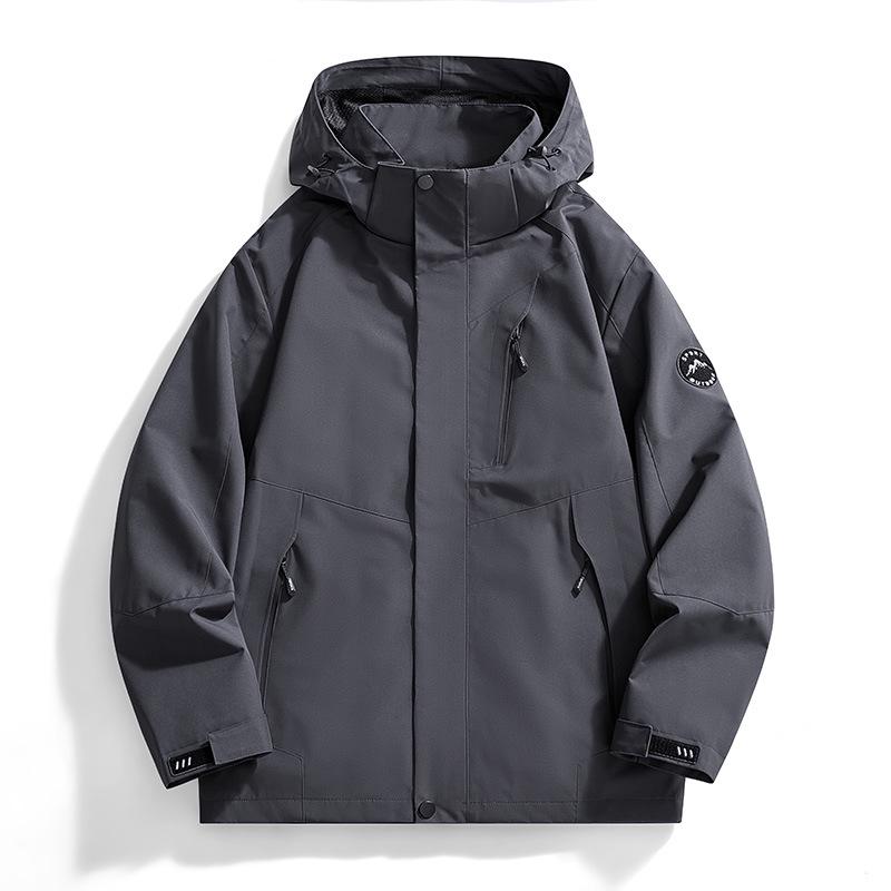 Single Layer Waterproof Windproof Jacket - New Couple Style, Versatile Hooded Coat for Outdoor Activities