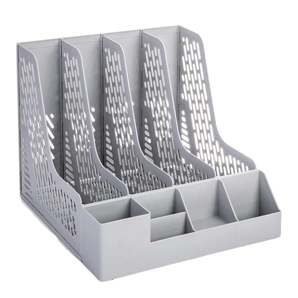 Vertical Magazine File Holders Book Holders 4 Compartments Vertical Magazine File Holders for Office Organization