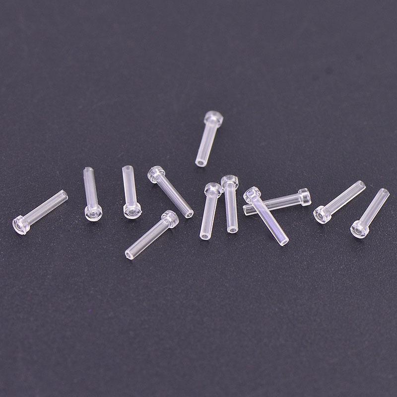 10pcs Anti-Allergy Durable Resin Earring Cannula Sleeves Transparent Non-Deform Earring Backs for DIY Jewelry Crafting