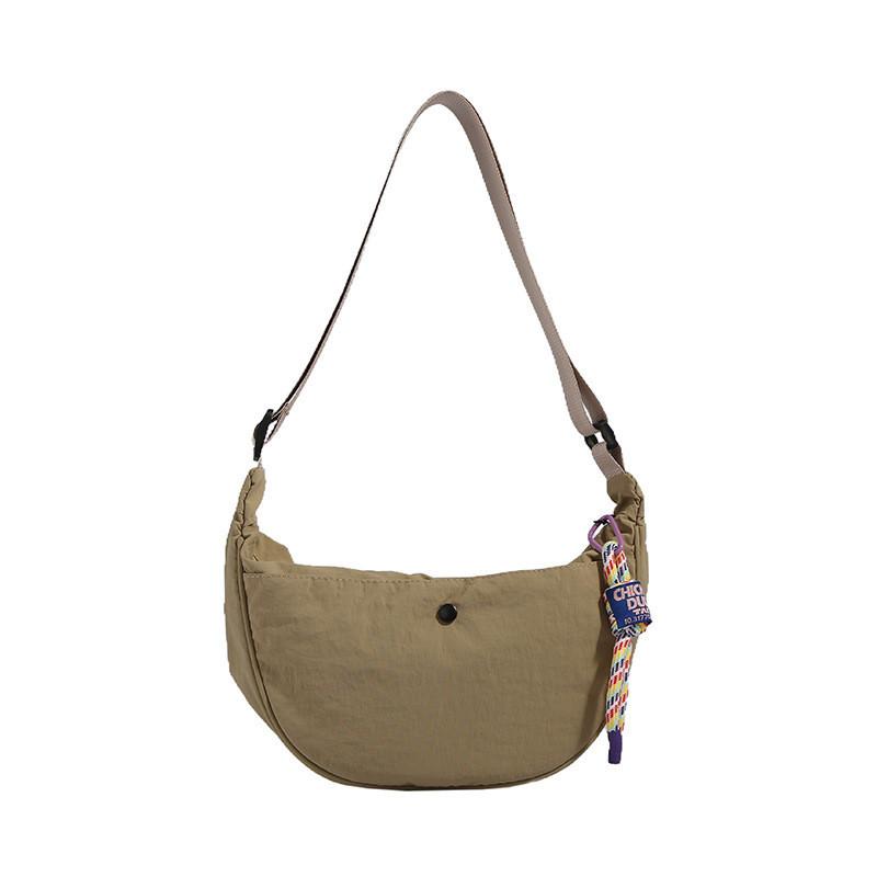 Elegant Nylon Crescent Bag Stylish Streetwear Trendy Design With Stitching Details