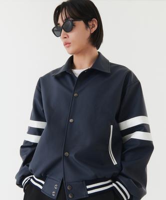 Trip Le Sens Raw Color Varsity Jacket_Navy