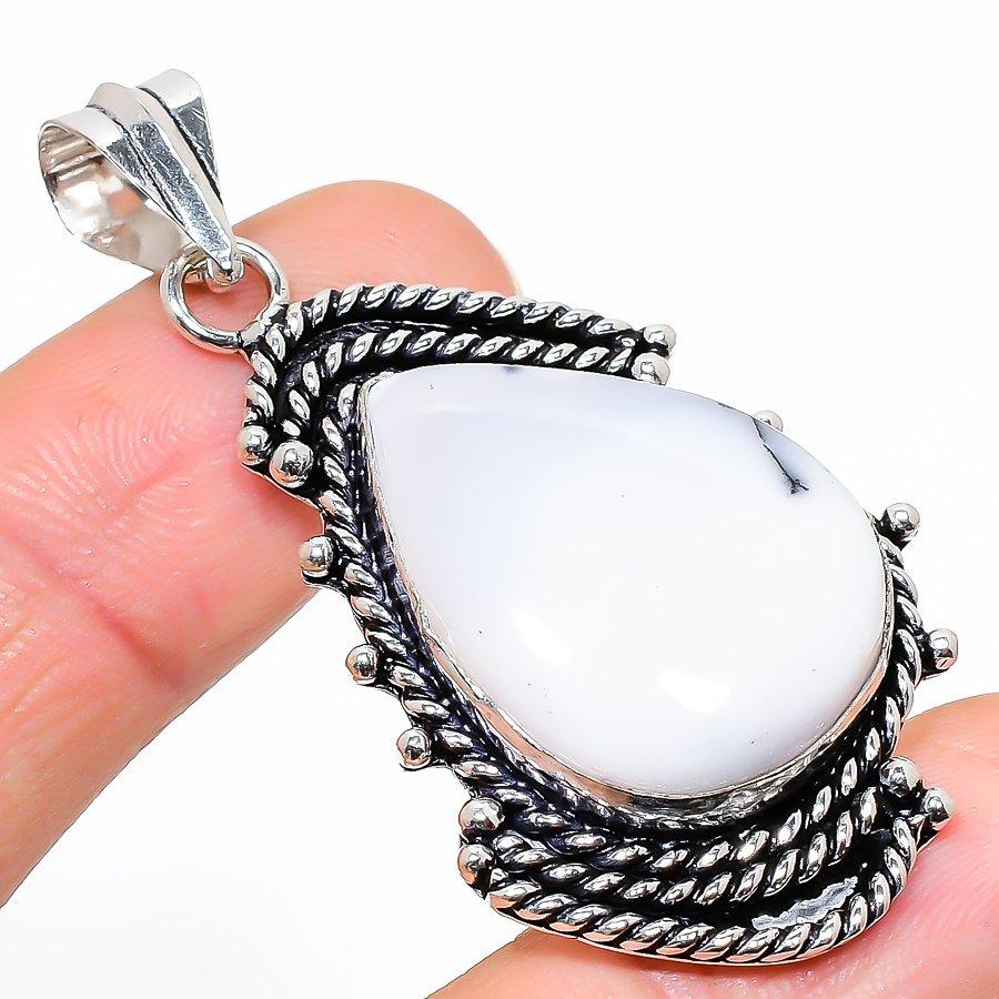 

Этнический ювелирный кулон ручной работы с дендритом и опалом, 2,21 дюйма VR-1707