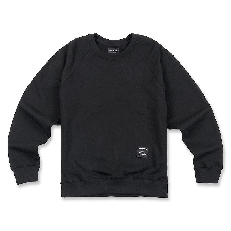 Свитшот Seventeen Plain с круглым вырезом и рукавами реглан, черный 2Xl