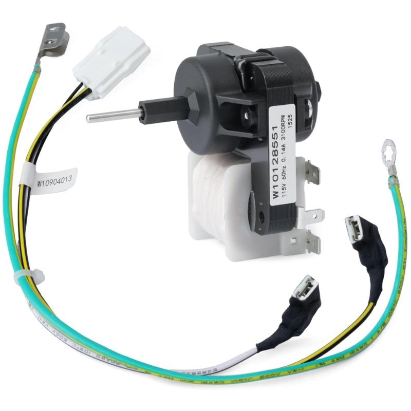 115V Refrigerator Evaporator Fan Motor for W10128551 and 8170894 Cooling Fan Motor Replacement Refrigerator Parts 1