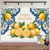 Party Backdrop Flat Lemon Greeting Photo Booth Decor Front Door Decor