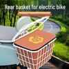 Electric Vehicle Rear Carrier Basket with Backrest for Storage