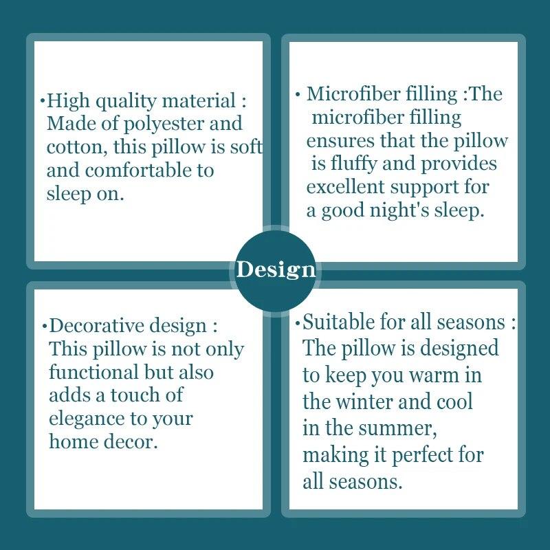 1pc Soft Quilted Pillow for Comfortable Sleep and Guest Room Decor - Perfect for Bedroom and Hotel Bedding