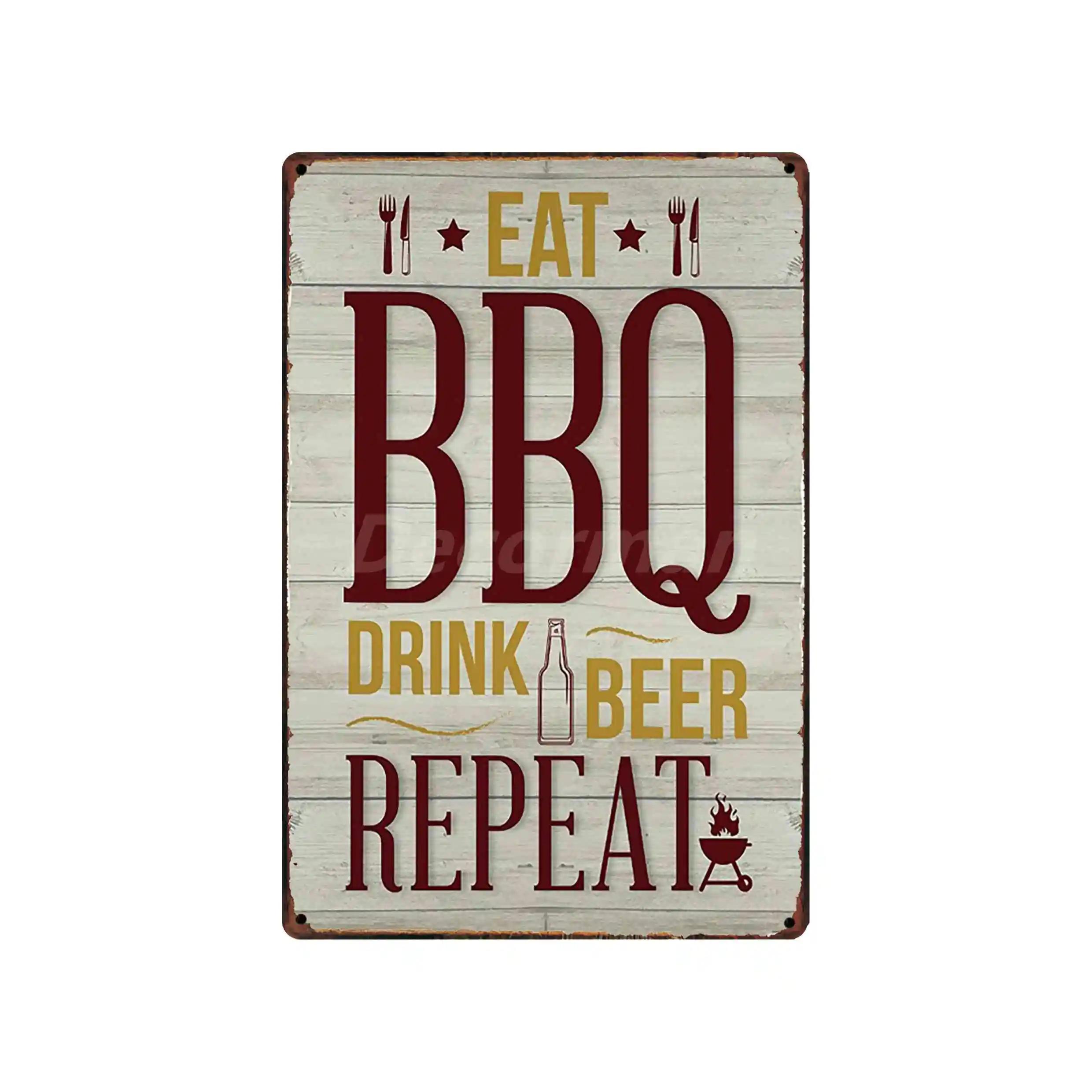 

[ DecorMan ] BBQ Kitchen Metal Signs Custom wholesale painting Bar Decor DD-1688 20x30cm