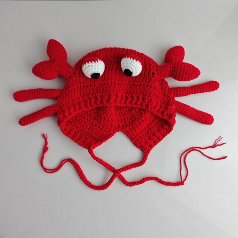 Knitted Hat Crab Claw for Girls Y2K-GIRL Hat Crocheted Claw Slouchy Designs