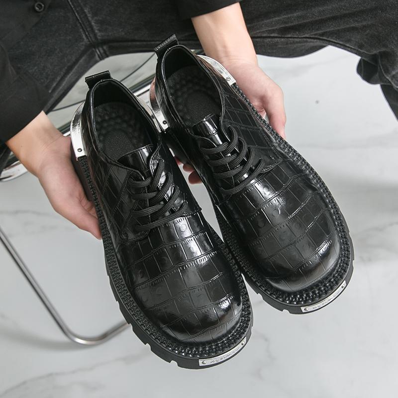 Fashion Height Increasing Men's Leather Shoes Classic Casual Style Business or Office Plus Size Hot Selling Derby Suit Shoes Brown