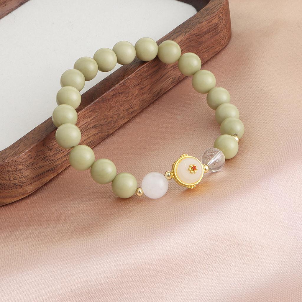 Natural Alxa Avocado Crystal Bracelet National Style Versatile Bracelet Girlfriend Gift Live