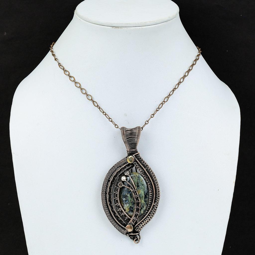 Kyanite Pendant Copper Wire Wrapped Pendant Handmade Kyanite Jewelry Gemstone Pendant Copper Wire Wrap Jewelry Wedding Gift Unique Pendants