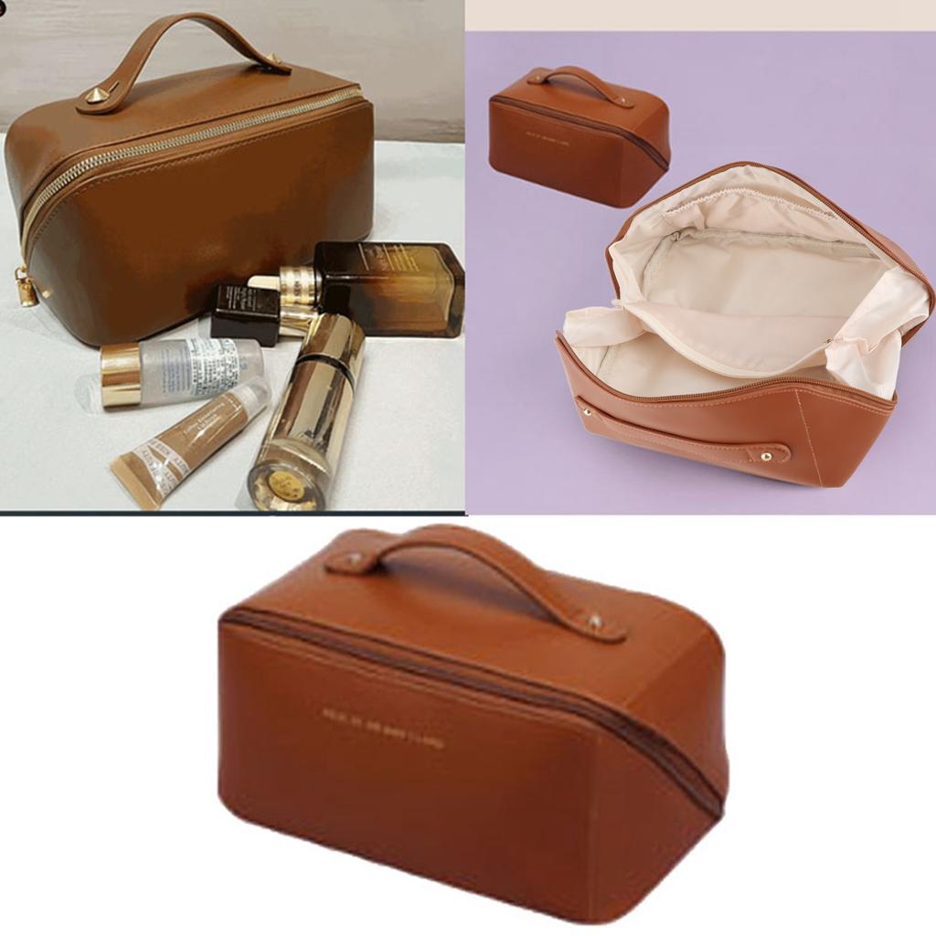 Kosmetyczka PU Wodoodporna Duża Pojemność Projekt Przegródek Przenośna Delikatna Kosmetyczka do Makijażu