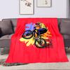 BMX Rider with Colorful Splash Background Patterned Flannel Blanket Perfect for the Bedroom Living Room, Sofa, or a Little Nap