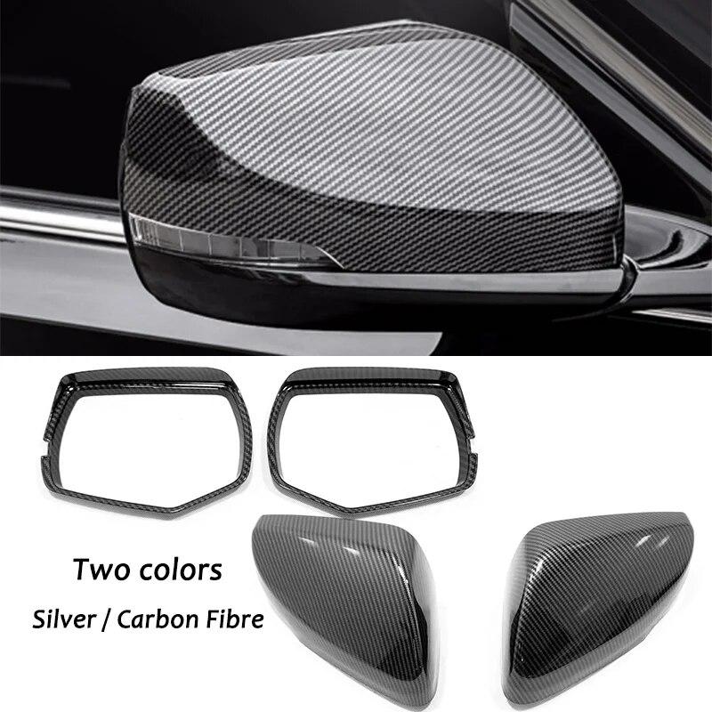 

Rear View Mirror Protection Covers Mirror Eyebrow Shield Cover For Cadillac CT5 CT5-V 2022 Car Styling Accessories A Silver
