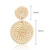 Geometric Drop Korean Dangle Earrings For Women Girls Oversize Round Rattan Knit New Style Jewelry Summer Beach Accessories
