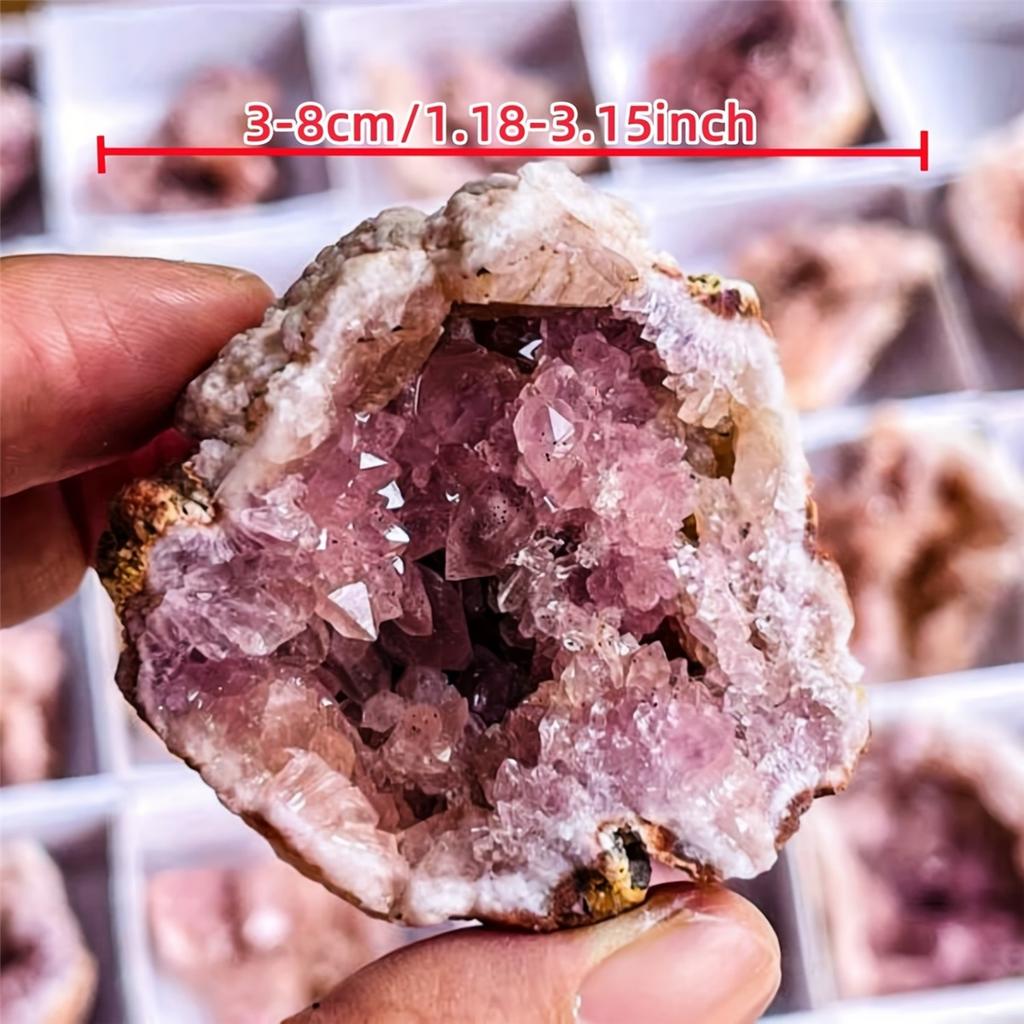 1pc 10-100g Natural Argentina Pink Amethyst Geode, Crystal Cluster Mineral Specimen Healing Stone Home Decor Unique Gift