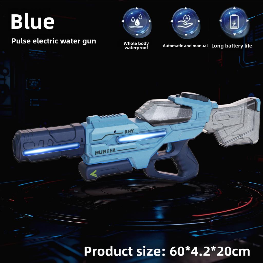 Electric Water Gun Pulse Continuous Firing Watergun Integrated Manual And Automatic Water Gun Large Capacity Squirt Gun Pool Toy