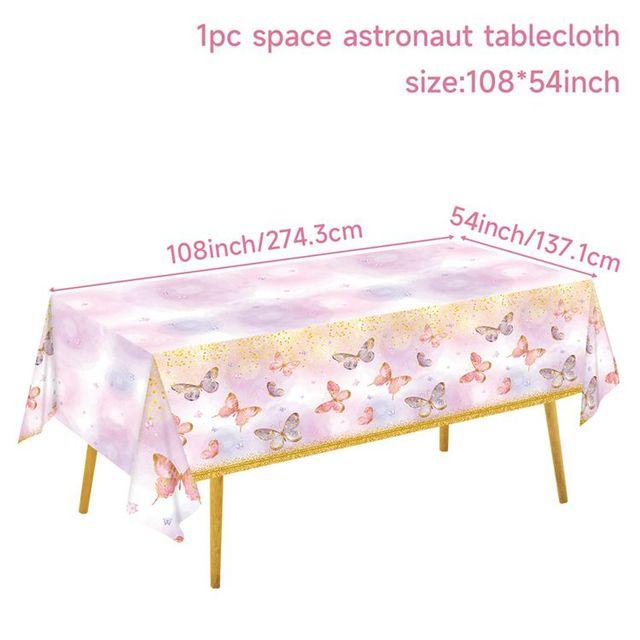 Pink Butterfly Backdrop Tableware Butterfly Birthday Party Decoration For Girl DIY Gift Butterflies Background Baby Shower Decor