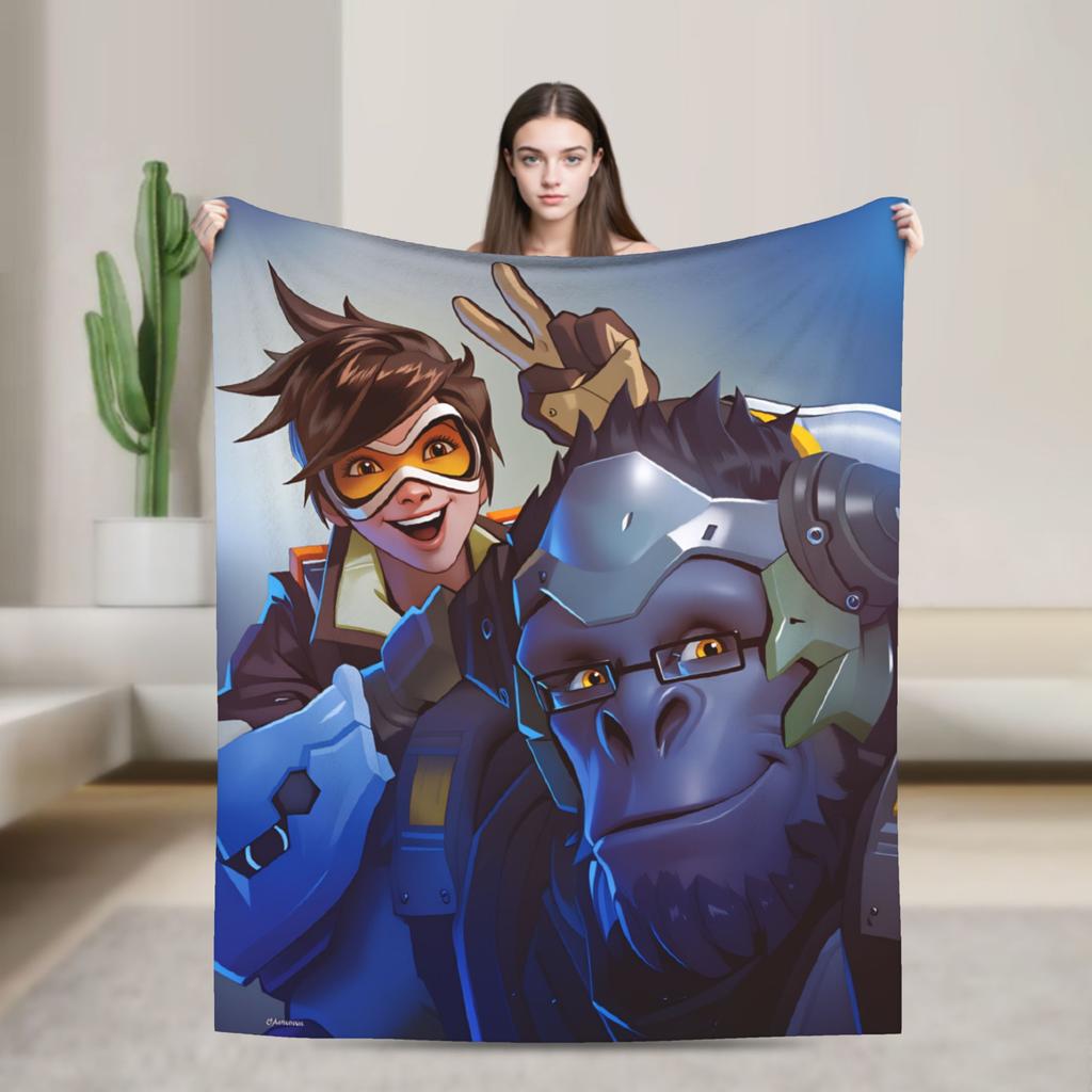 Overwatch Mercy Blankets  Soft Warm Fluffy Plush Bedding Throws For Couch Bed Picnic Flannel Bedspread Bed Cover