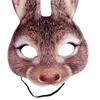Painted Rabbit Mask Half Face Cosplay Costumes Unisex Props Animal Party Masquerade Halloween Accessories