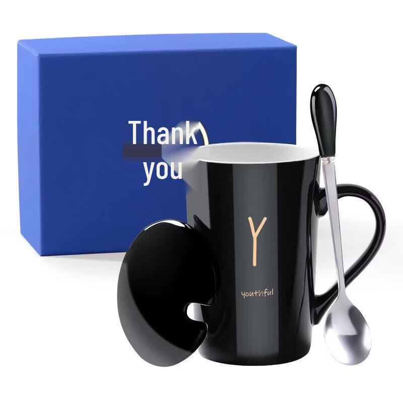 Qiwei Ceramic Mug with Lid and Spoon
