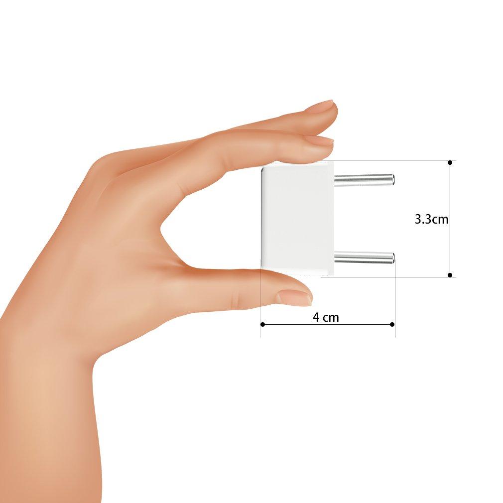 European Outlet Conversion Adapter for Overseas Travel Power Conversion Plug C Type Set of 4 (White)