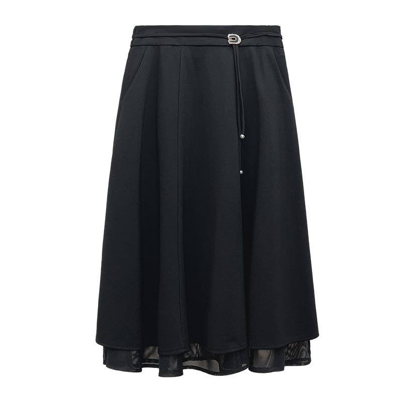 Women's Mesh Fabric A-line Skirt for Spring and Summer High-waisted Large-swing Slimming Skirt