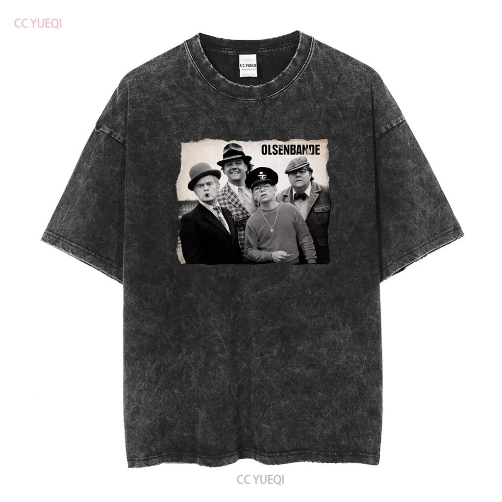 Olsenbande Egon Benny Kjeld Börge Yvonne Black T Shirt 552 vintage Washed Unisex Breathable Stretched Casual graphic Stylish