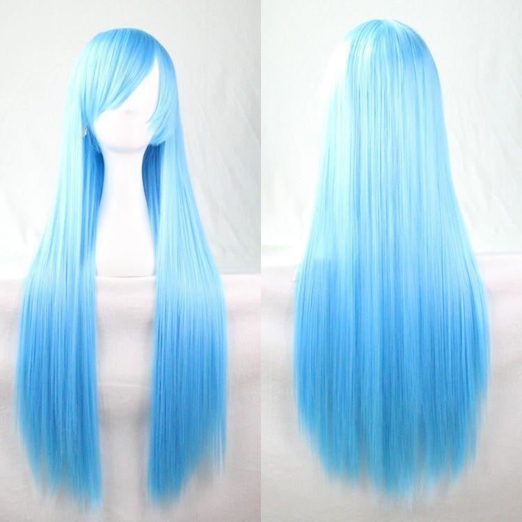 Women 80cm Long Straight Wigs Fashion Cosplay Costume Anime Hair Party Full Wigs