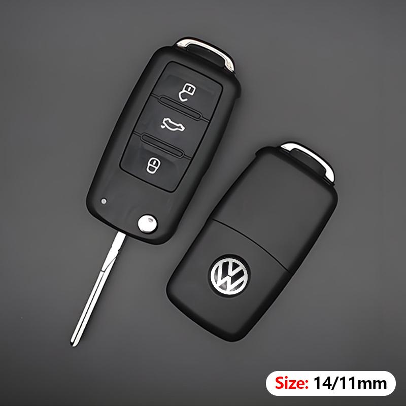 abcd1 11mm 14mm Aluminium Car Remote Control Key Badge Emblem Stickers For VW Polo GTI Golf 5 7 Jetta Mk6 Passat B5 B6 Scirocco New