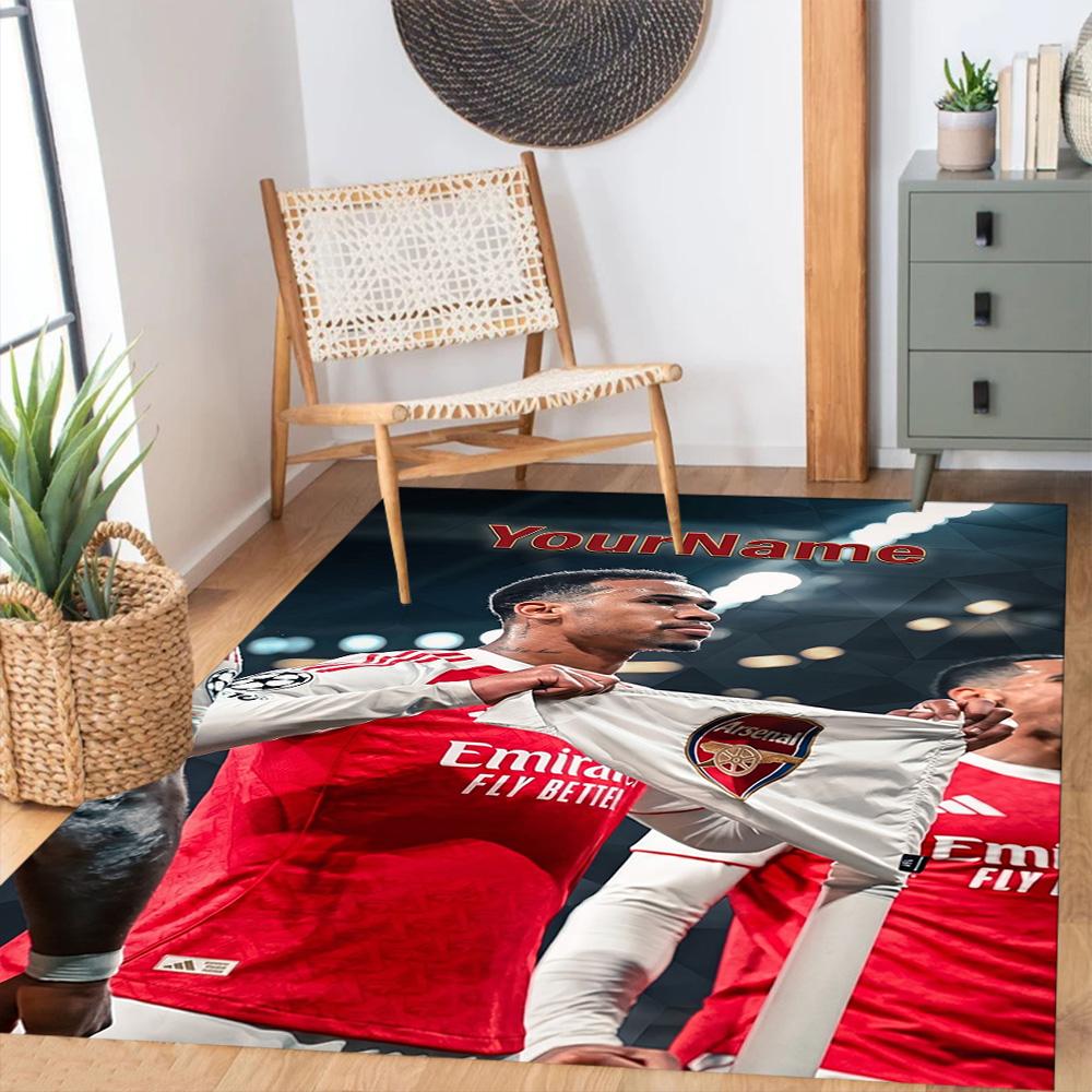 Arsenal Customizable Name Floor Mat Design for Study Room Living Rooms Decorate Room Dormitory Antislip Carpet Office Home Decor Gift for Festivals