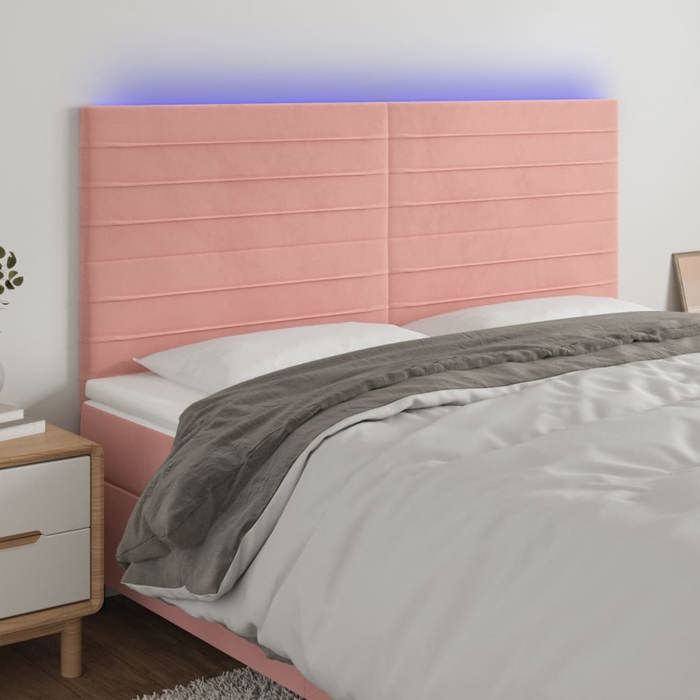 VidaXL LED Headboard Bedroom Furniture Double Bed Accessory Head of Bed Frame Interior Pink 3122629