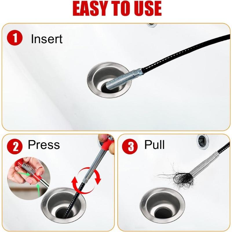 Drain Clog Remove Tool With 4 Claws Bendable Hose Pickup Reaching Assist Tool for Home and Kitchen Sink, Drains, Toilet