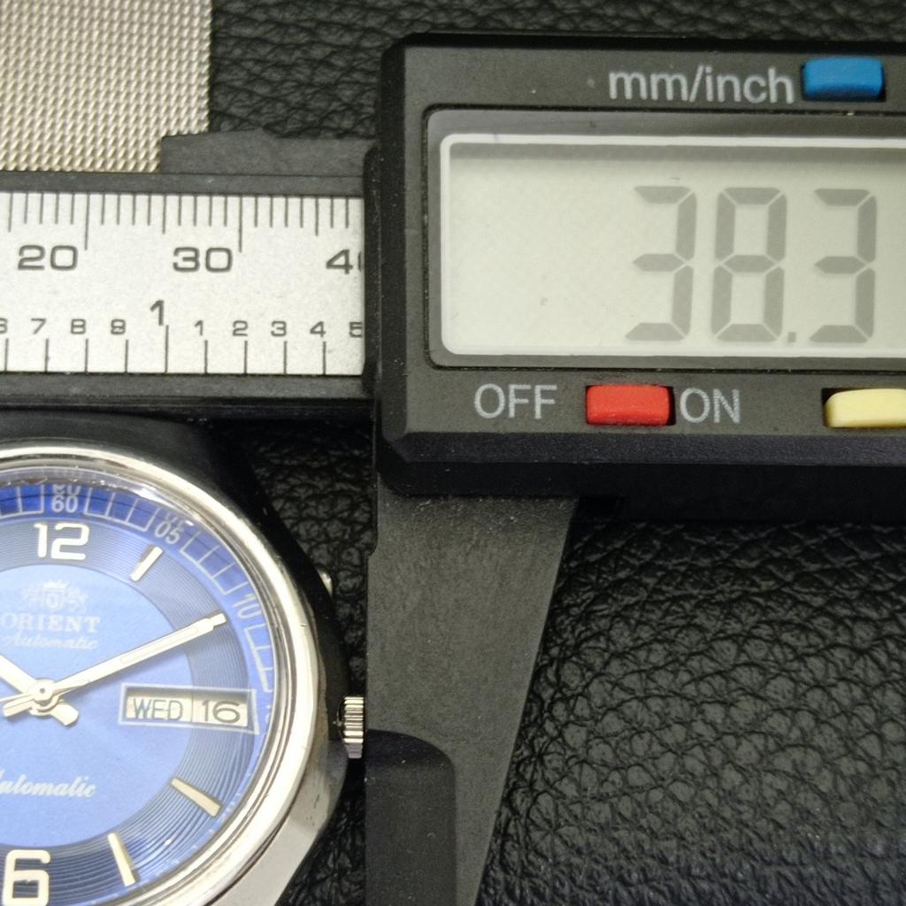 VINTAGE ORIENT AUTOMATIC 46941 JAPAN MENS BLUE COLOR DIAL WATCH A500744-5 R154-a500744