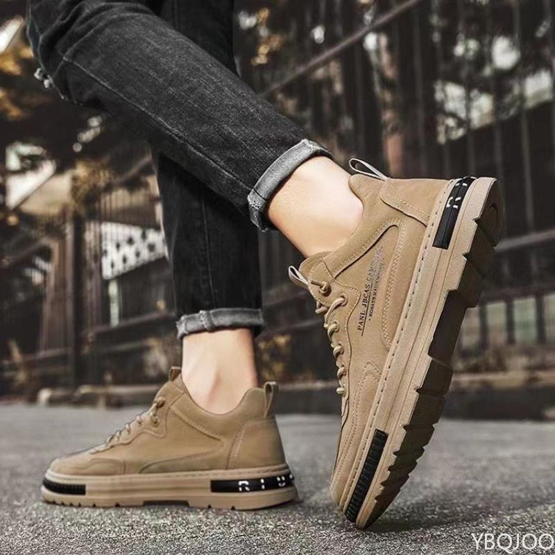 Men's shoes in autumn breathable anti slip waterproof wear-resistant work shoes thick soled simple comfortable board shoes