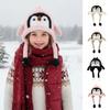 Breathable Children's Warm Hat Cute Ear Protection Cap Plush Penguin Hat  Cold Weather Wear