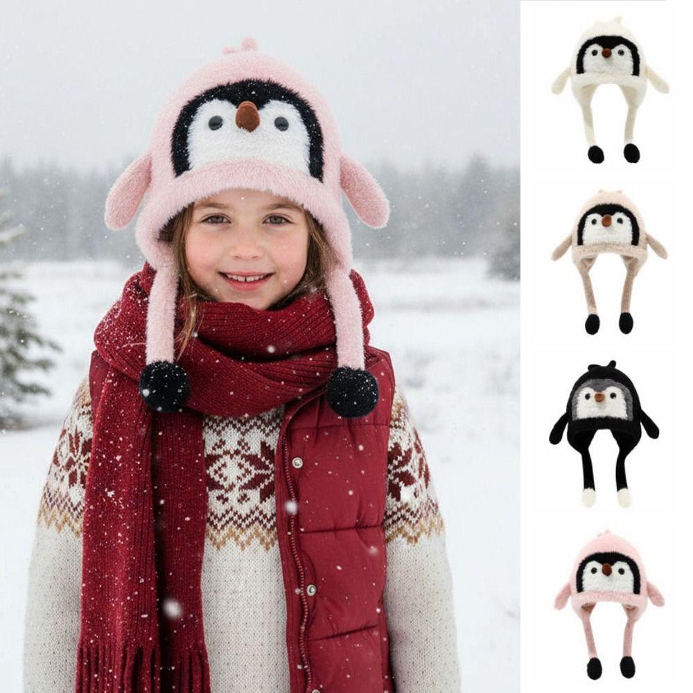 Windproof Cartoon Penguin Balaclava Hat Cute Plush Penguin Hat Cold Weather Wear