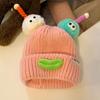 Sausage Mouth Knitting Hat Cartoon Plush Doll Decor Warm Cozy Plush Doll Hat Cold Weather Winter Headwear