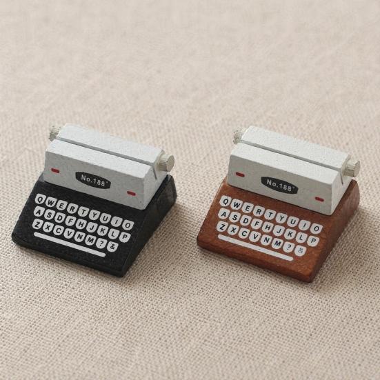 Retro Wooden Typewriter Memo Clip Vintage Desk Place Card Holder 1 Pc